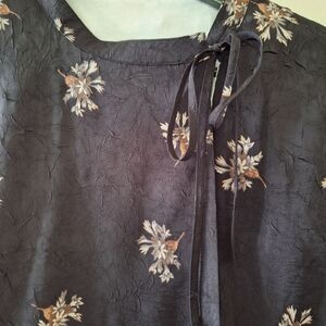 Vince Floral Tie Neck Blouse Size L